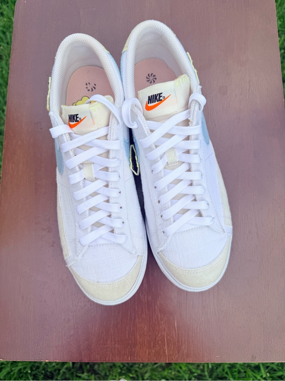 NIKE Blazer Low Platform Next Nature Air Sprung DJ6376100 white Yellow Women 9.5 - Picture 6 of 11
